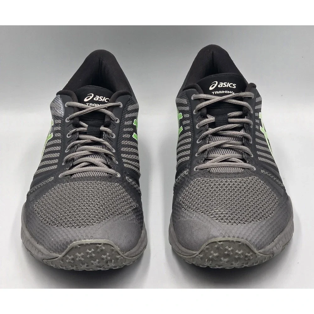 Asics FuzeX TR Mens Size 11 US Gray Black Green Athletic Training Sneakers S613N